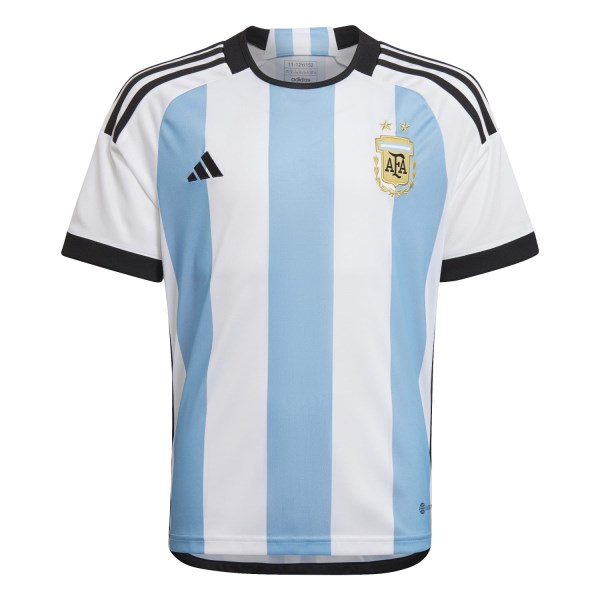 Adidas Argentina Home 22 Youth Kids Soccer Jersey - White/Light Blue