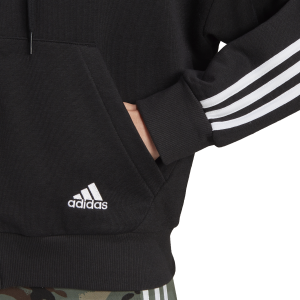 Adidas Essentials Cut 3-Stripes Full Zip Womens Hoodie - Black