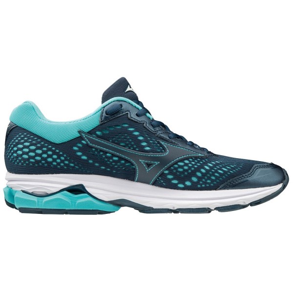 Mizuno Wave Rider 22 - Womens Running Shoes - Blue Wing Teal/Hibiscus