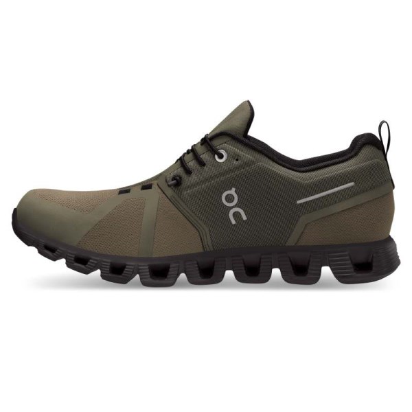 On Cloud 5 Waterproof - Mens Running Shoes - Olive/Black