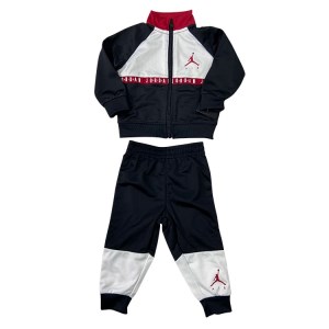 Jordan Air Logo Tricot Infant Tracksuit Set - Black/White/Red