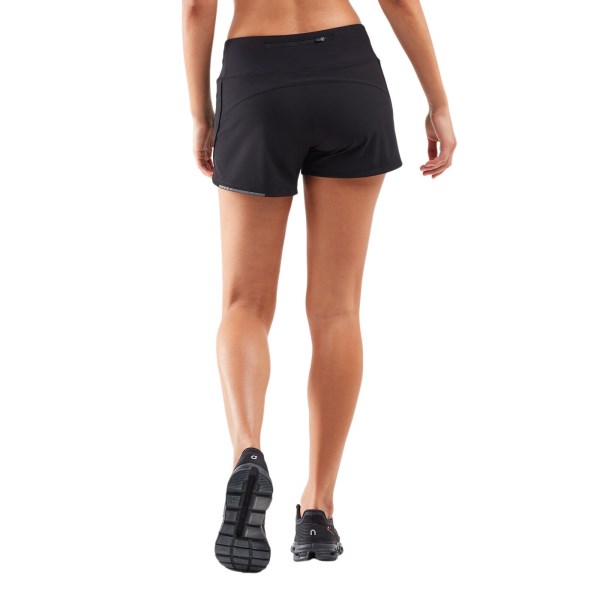 2XU XVent 4 Inch Womens Running Shorts - Black/Silver Reflective