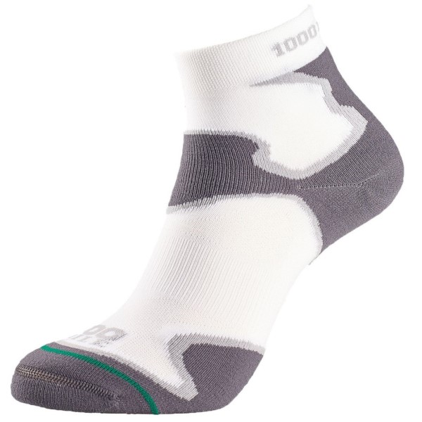 1000 Mile Fusion Anklet Mens Sports Socks - Double Layer, Anti Blister - White/Grey
