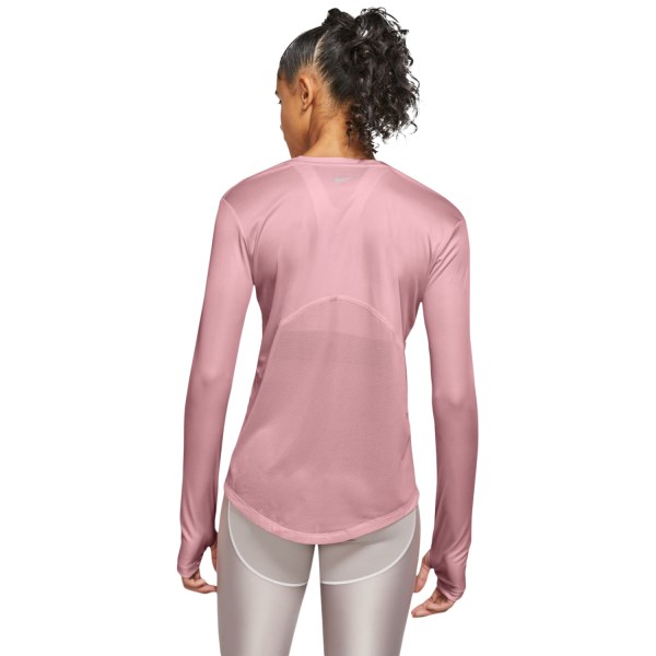 Nike Miler Womens Long Sleeve Running Top - Pink Glaze/Reflective Silver