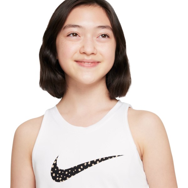 Nike Dri-Fit One Kids Girls Training Tank Top - White/Black