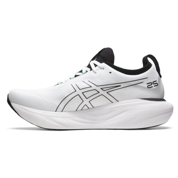 Asics Gel Nimbus 25 - Mens Running Shoes - White/Cilantro | Sportitude