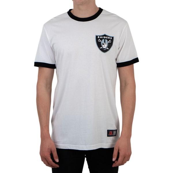 Majestic Oakland Raiders Ringer Mens Football T-Shirt - White