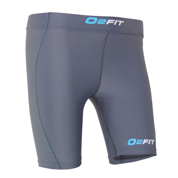 o2fit Womens Compression Shorts - Grey/Blue
