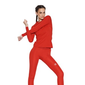 Skins Series-2 Womens Compression Long Sleeve Top - Red