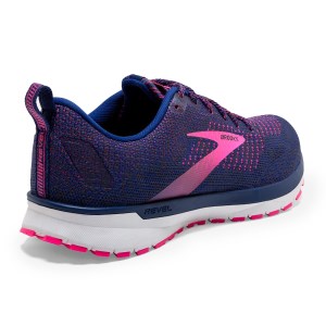 Brooks Revel 4 - Womens Running Shoes - Pixel Blue/Ebony/Pink