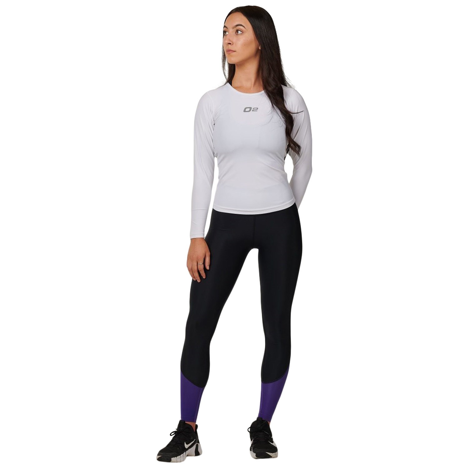 o2fit Womens Compression Long Sleeve Top - White