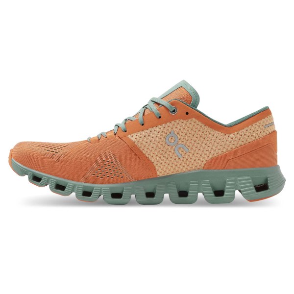 On Cloud X - Mens Running Shoes - Orange/Sea