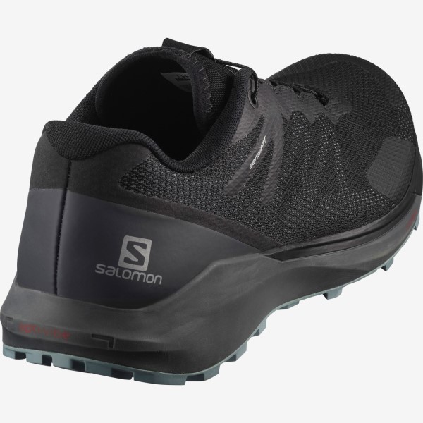 Salomon Sense Ride 3 - Mens Trail Running Shoes - Black/Ebony/Lead