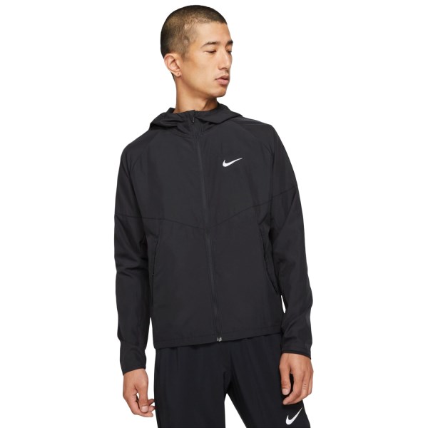 Nike Repel Miler Mens Running Jacket - Triple Black/Reflective Silver