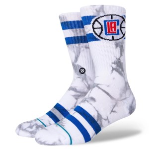 Stance Los Angeles Clippers Dyed NBA Basketball Socks - White/Grey/Blue