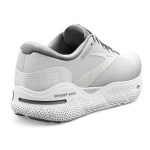 Brooks Ghost Max - Mens Running Shoes - White/Oyster/Metallic Silver