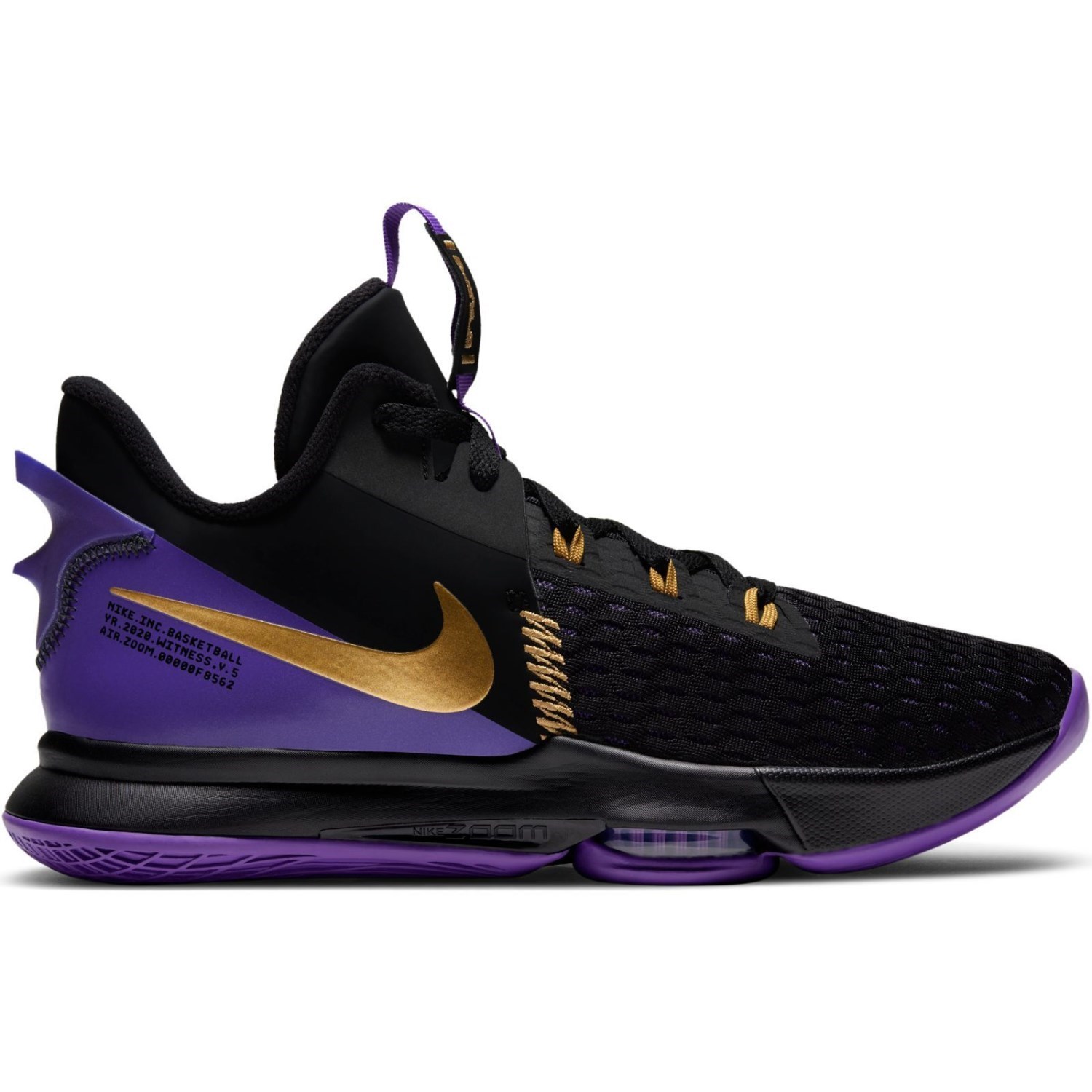 Nike Lebron Witness V - Mens Basketball Shoes - Black/Metallic Gold ...