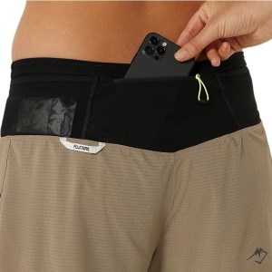 Asics FujiTrail 2-in-1 Womens Running Shorts - Pepper/Performance Black