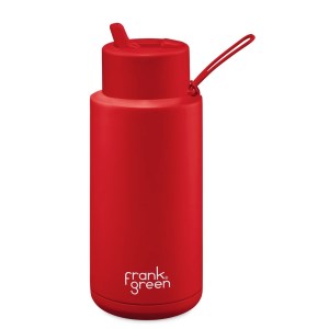 Frank Green Ceramic Reusable Straw Lid 1L Bottle - Atomic Red