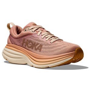 Hoka Bondi 8 - Womens Running Shoes - Sandstone/Cream