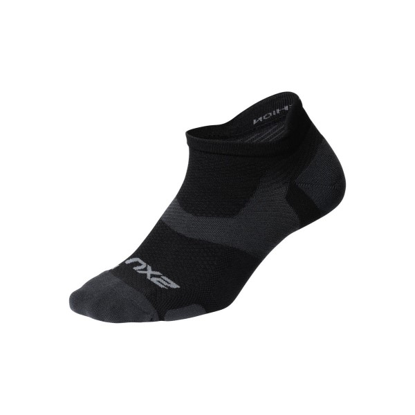 2XU Vectr Light Cushion No Show - Unisex Running Socks - Black/Titanium