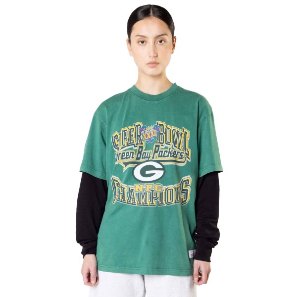 Mitchell & Ness Green Bay Packers Vintage Superbowl NFL Mens T-Shirt - Green