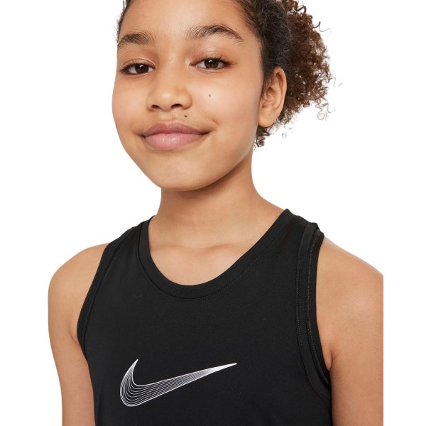 Nike Dri-Fit One Kids Girls Training Tank - Black/White