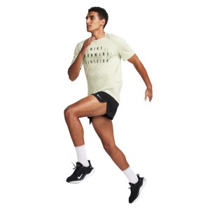 Nike Dri-Fit Run Division Mens Running T-Shirt - Olive Aura