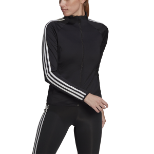 Adidas Designed 2 Move 3-Stripes Womens Track Jacket - Black/White