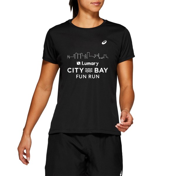 Asics 2022 City-Bay Silver Womens Short Sleeve Running T-Shirt - Performance Black