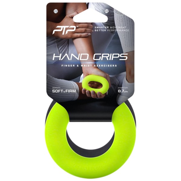 PTP Hand Grip Loops - Soft & Firm - 2 Pack - Black/Fluro