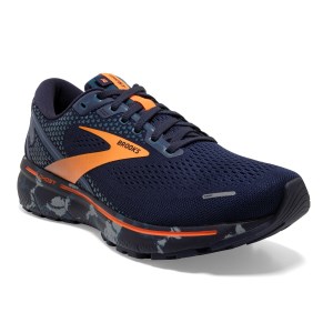 Brooks Ghost 14 - Mens Running Shoes - Camo Navy/Grey/Orange
