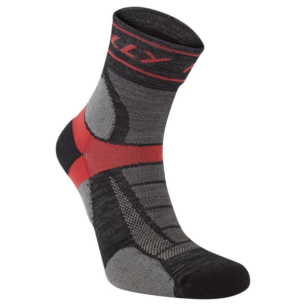 Hilly Trail Anklet Running Socks - Medium Cushioning - Black/Red