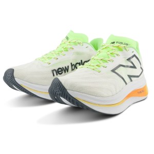 New Balance FuelCell SuperComp Trainer v2 - Womens Running Shoes - White/Bleached Lime Glo/Hot Mango