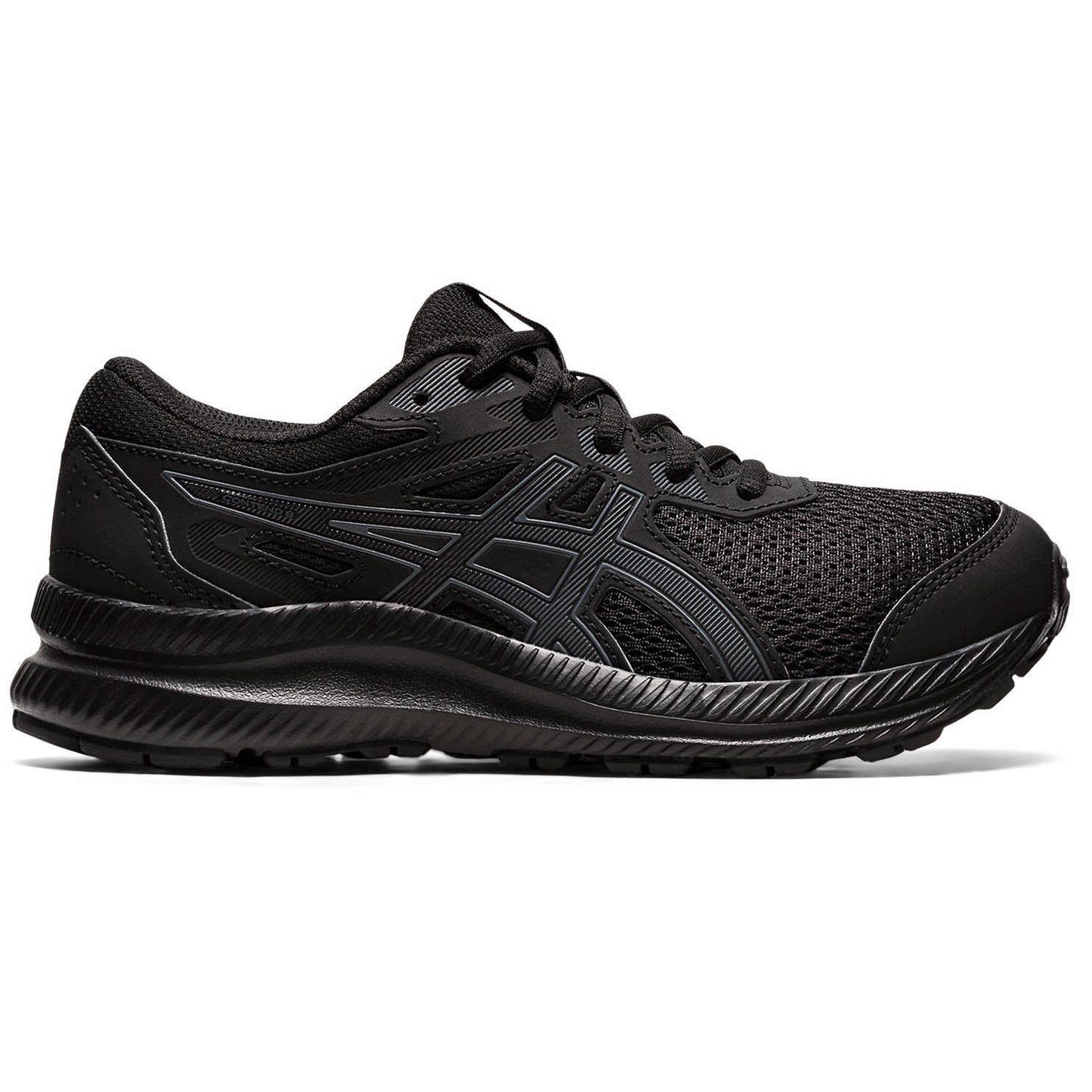Asics Contend 8 GS - Kids Running Shoes - Black/Carrier Grey | Sportitude