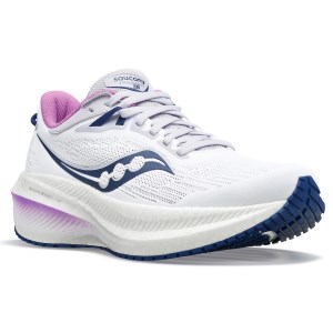 Saucony Triumph 21 - Womens Running Shoes - White/Indigo