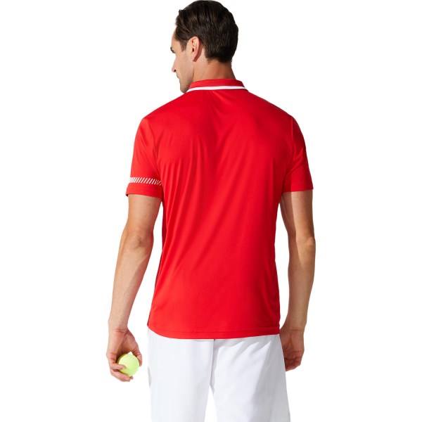 Asics Court Polo Mens Training T-Shirt - Classic Red