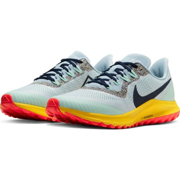 Nike Zoom Pegasus 36 Trail - Womens Trail Running Shoes - Aural/Light Armory Blue/Mint Foam