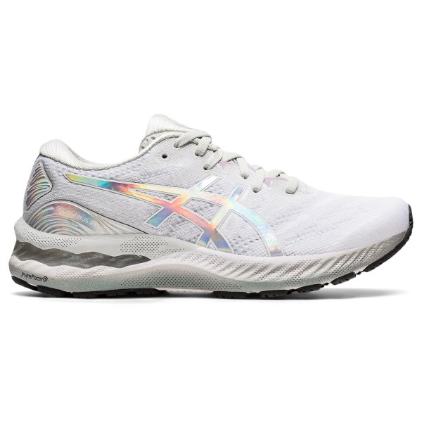 Asics Gel Nimbus 23 Platinum - Womens Running Shoes - Glacier Grey/White