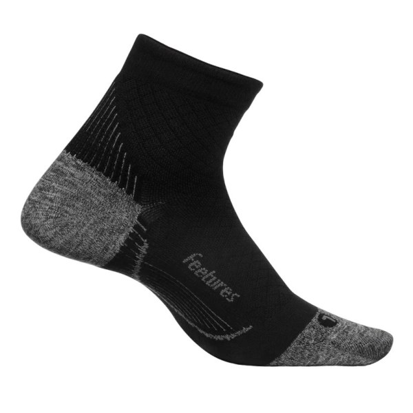 Feetures Plantar Fasciitis Ultra Light Quarter Compression Socks - Black