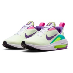 Nike Air Zoom Arcadia 2 SE GS - Kids Running Shoes - White/Purple Cosmos/Teal Nebula/Volt