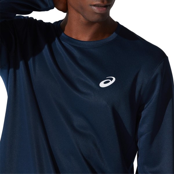 Asics Silver Mens Long Sleeve Running Top - French Blue