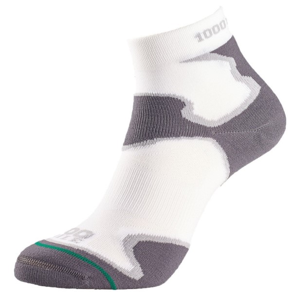 1000 Mile Anti Blister Fusion Anklet Womens Sports Socks - Double Layer - White/Grey