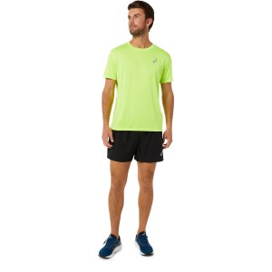 Asics Silver Mens Short Sleeve Running T-Shirt - Hazard Green