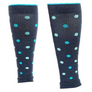 Lily Trotters Dots-A-Plenty Compression Calf Sleeves - Navy/Grey