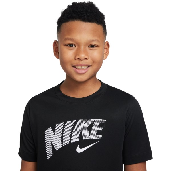 Nike Dri-Fit Trophy Graphic Kids Training T-Shirt - Triple Black/White