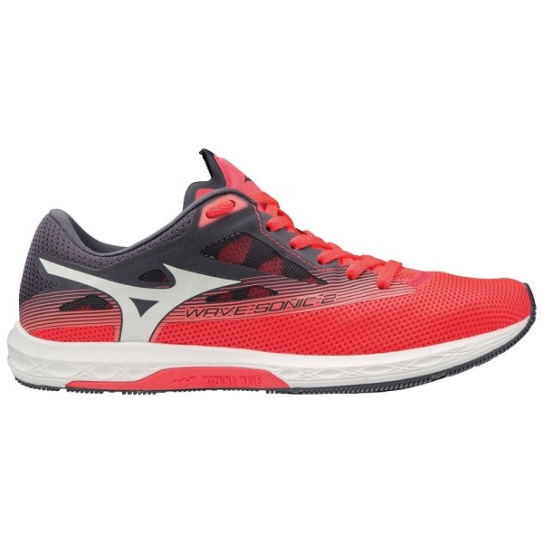 Mizuno Wave Sonic 2 - Womens Running Shoes - Fiery Coral/White