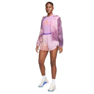 Nike Dri-Fit Womens Trail Running T-Shirt - Rush Fuchsia/Sundial