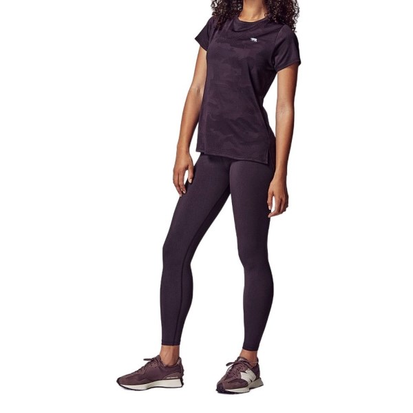 Running Bare Fight Club Ab-Waisted Womens Training Tights - Purple