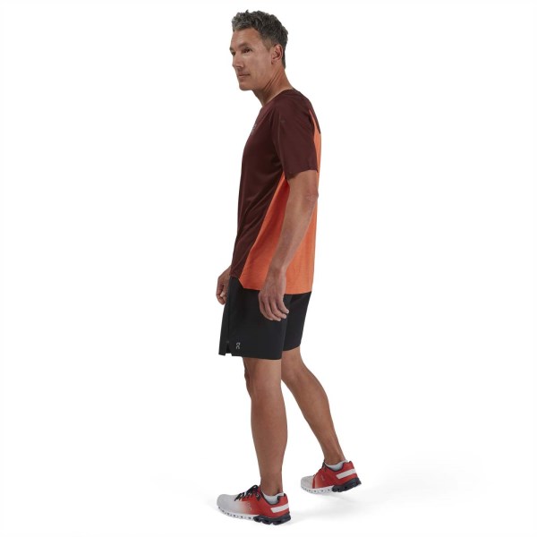 On Running Performance-T Mens Running T-Shirt - Mulbery/Spice